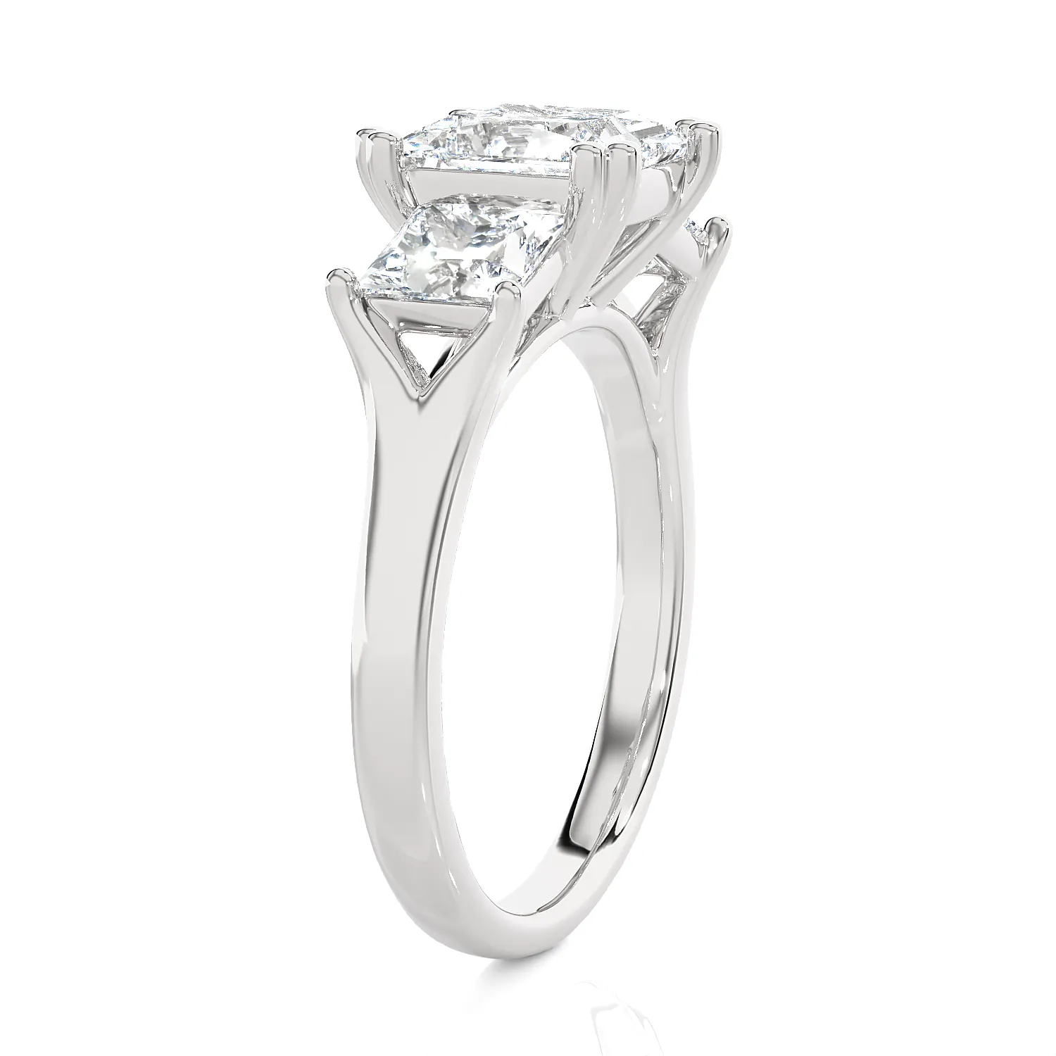 3 ctw Princess-Cut Three Stone Lab Grown Diamond Ring