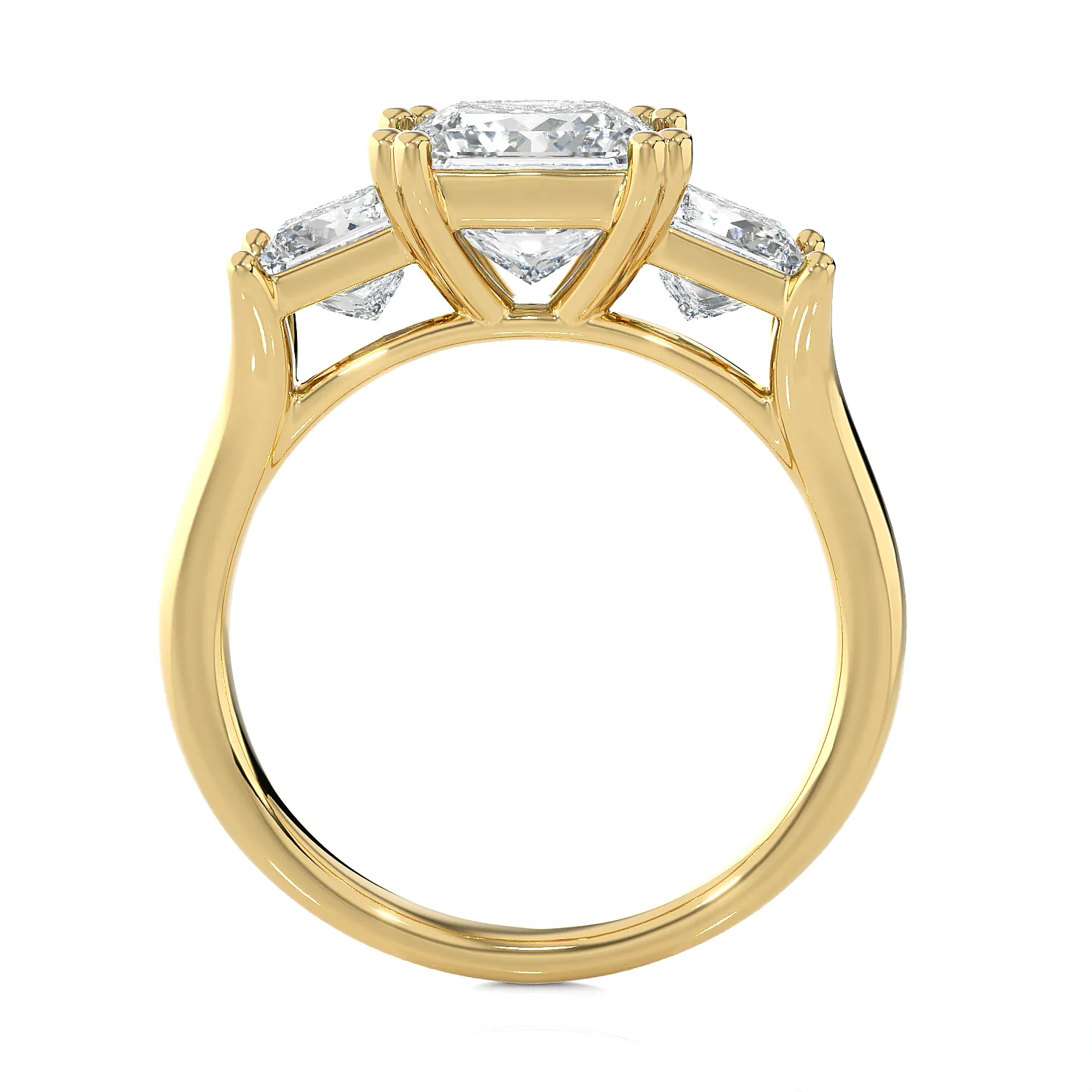 3 ctw Princess-Cut Three Stone Lab Grown Diamond Ring