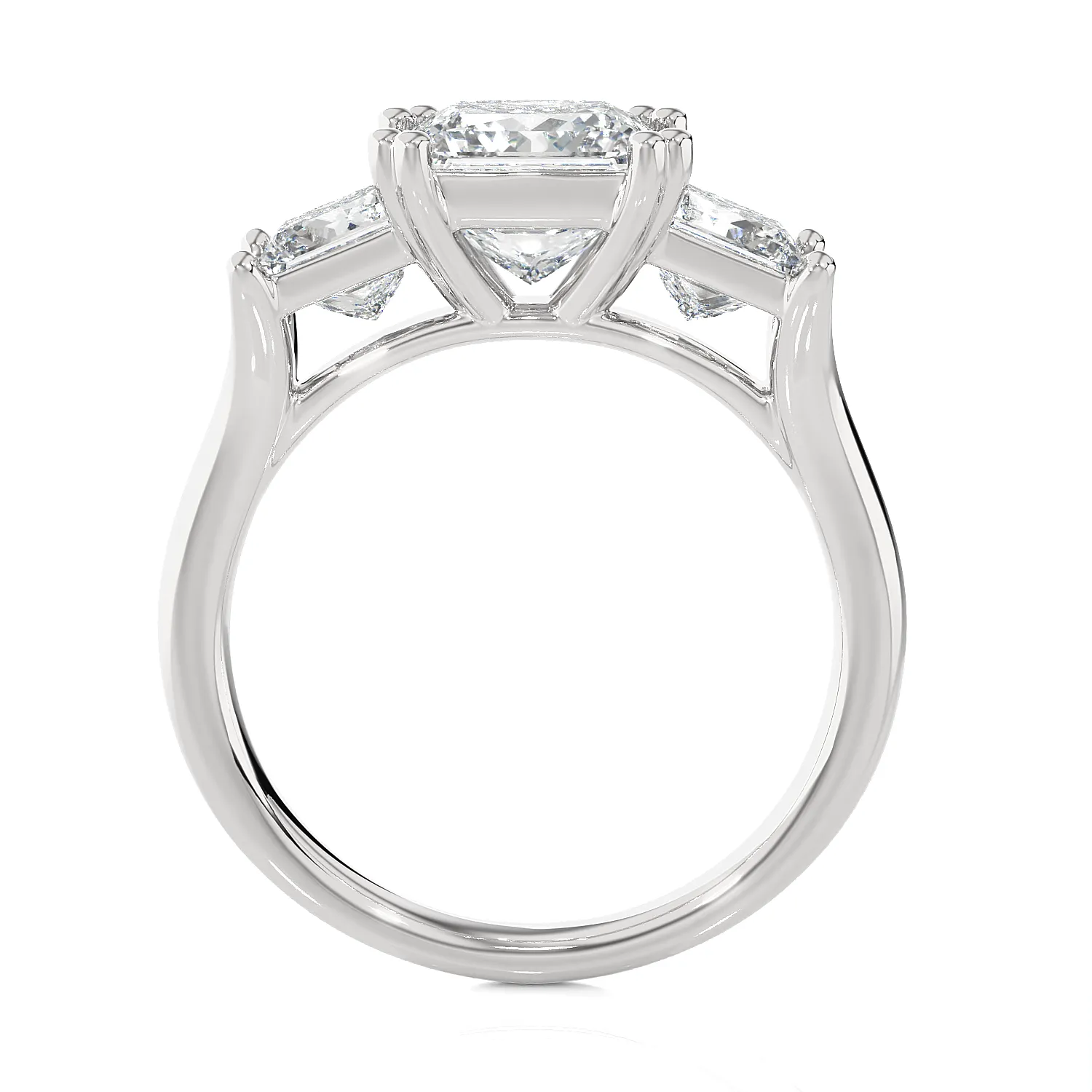 3 ctw Princess-Cut Three Stone Lab Grown Diamond Ring