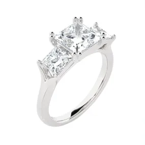 3 ctw Princess-Cut Three Stone Lab Grown Diamond Ring