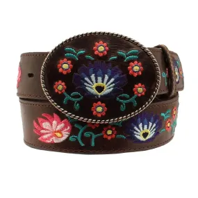 3D Flower Dance Leather Belt - Womens Belt