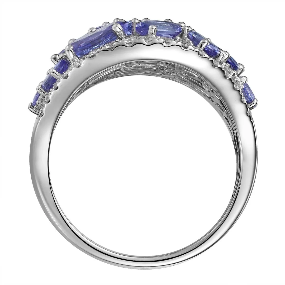 4.62ct tw Oval Cut Tanzanite & Diamond Cocktail Ring