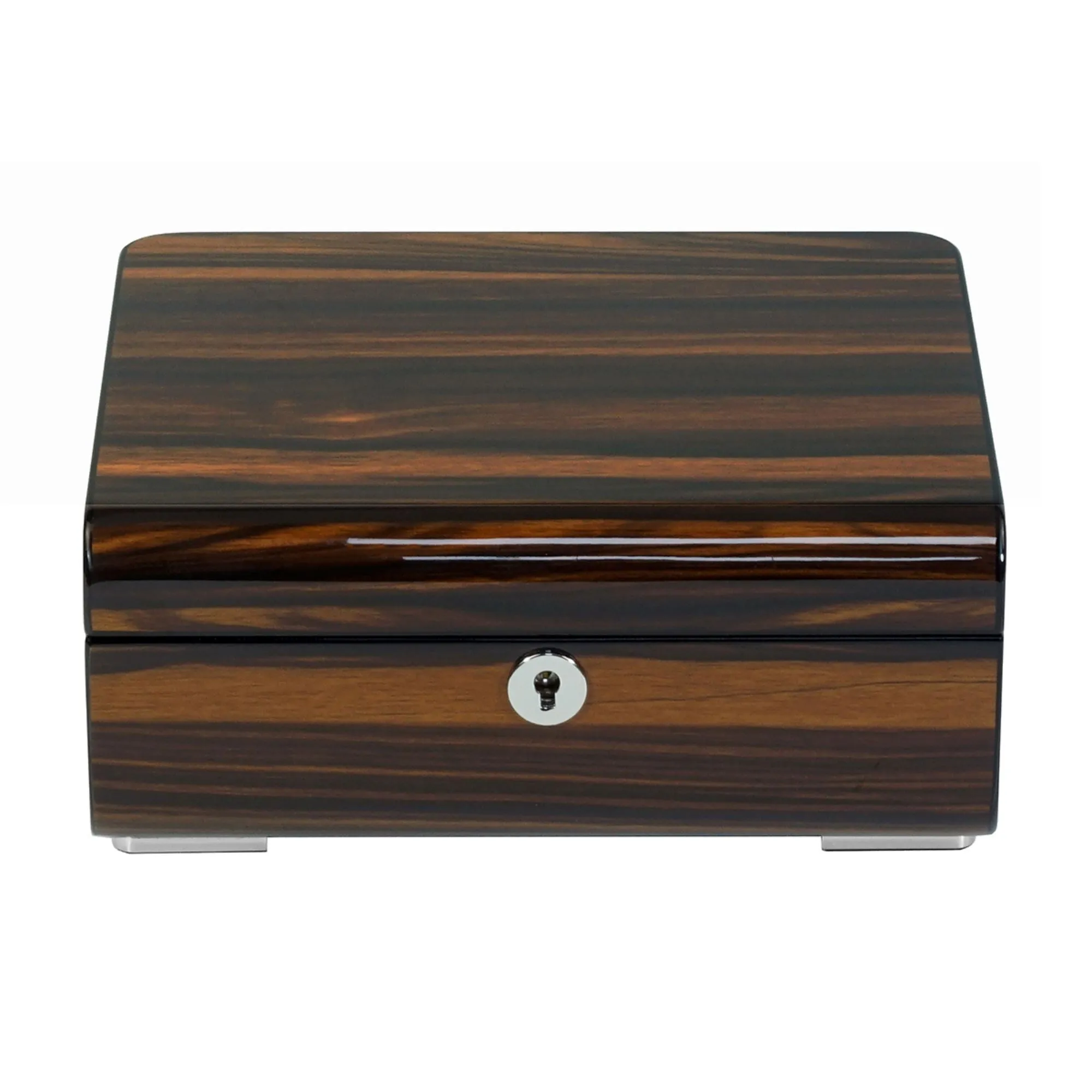 6 Slots Watch Box with Lock in Wooden Ebony