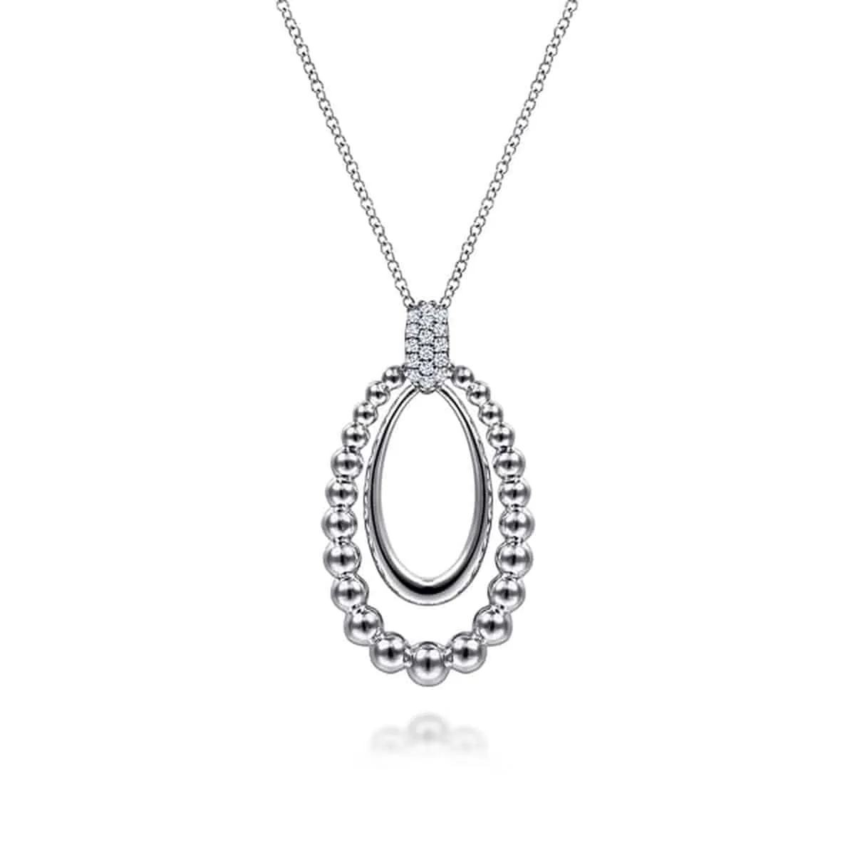 925 Sterling Silver White Sapphire Pendant Necklace