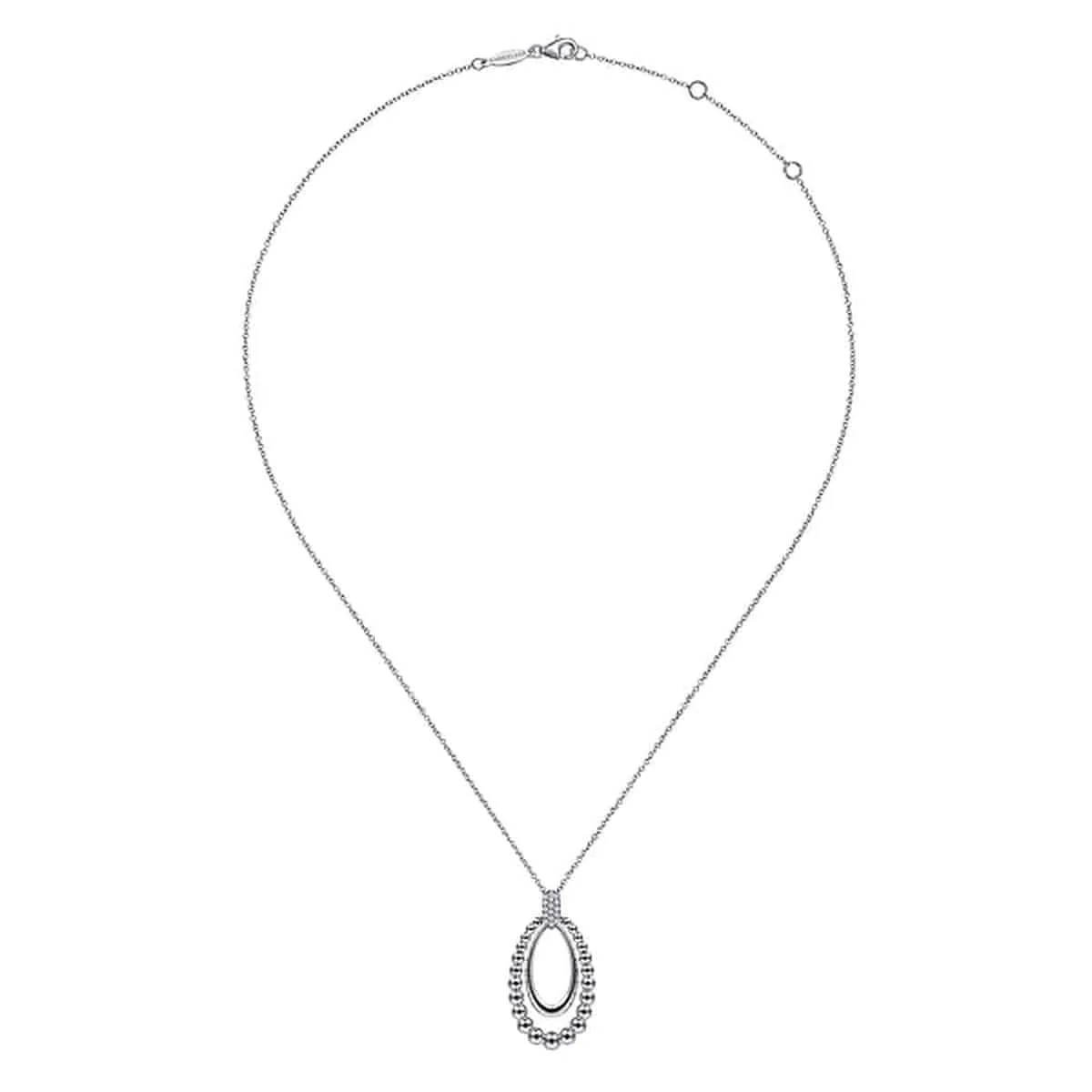 925 Sterling Silver White Sapphire Pendant Necklace