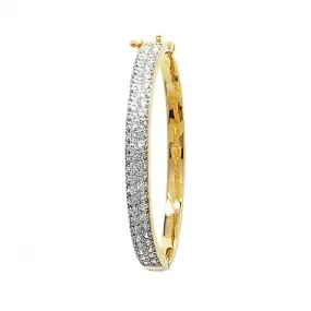 9ct Yellow Gold Baby Bangle with Zirconia Stones BN248