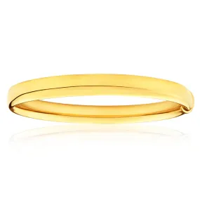 9ct Yellow Gold Silver Filled 8mm x 65mm Bangle