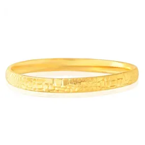 9ct Yellow Gold Silver Filled Diamond Cut Bangle