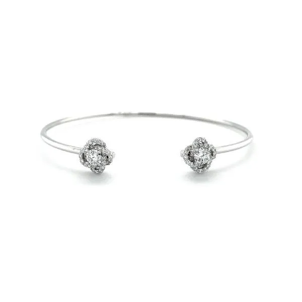 A Link Flower Flower Diamond Bangle