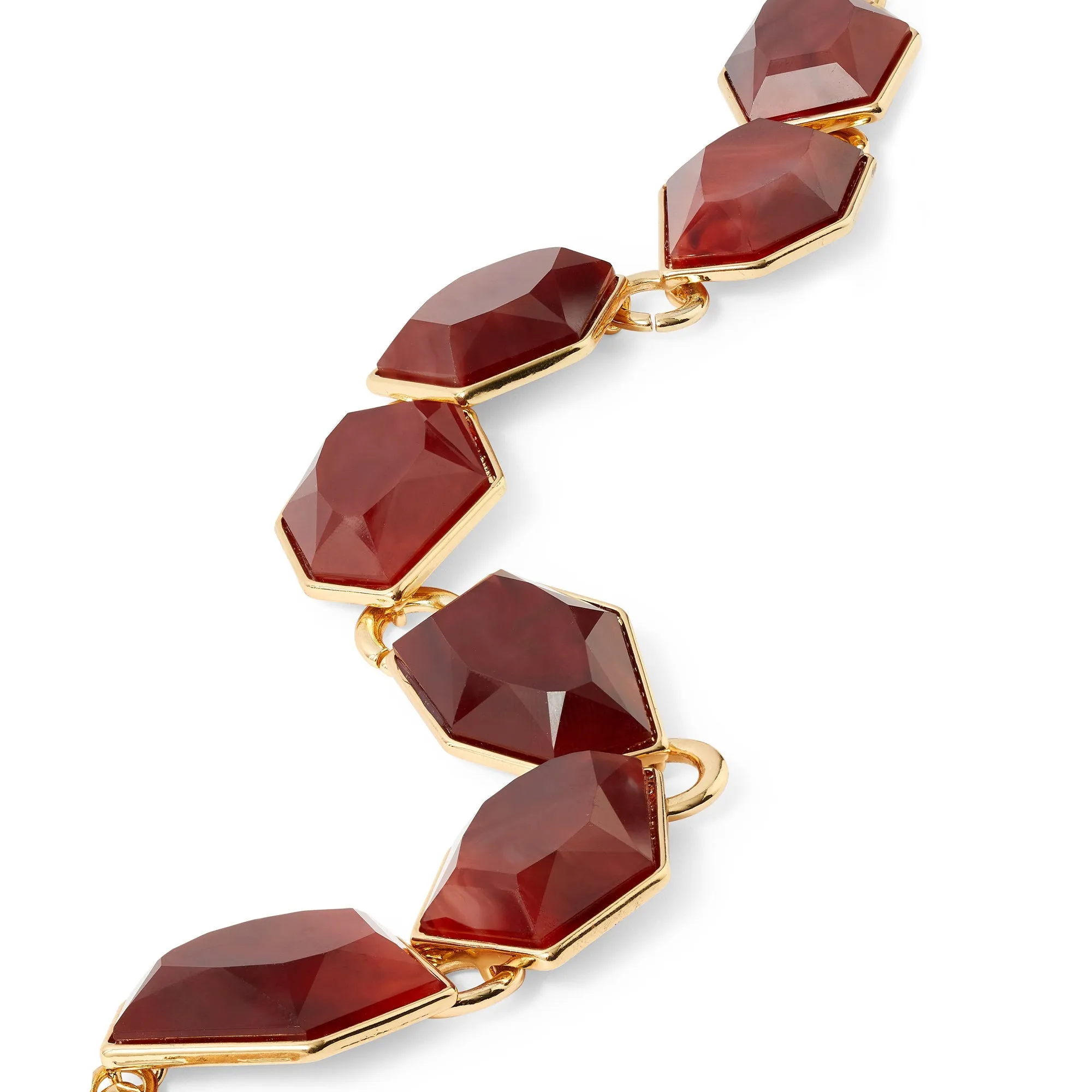 Accessorize London Women's Orange Amber Statement Stone Collar