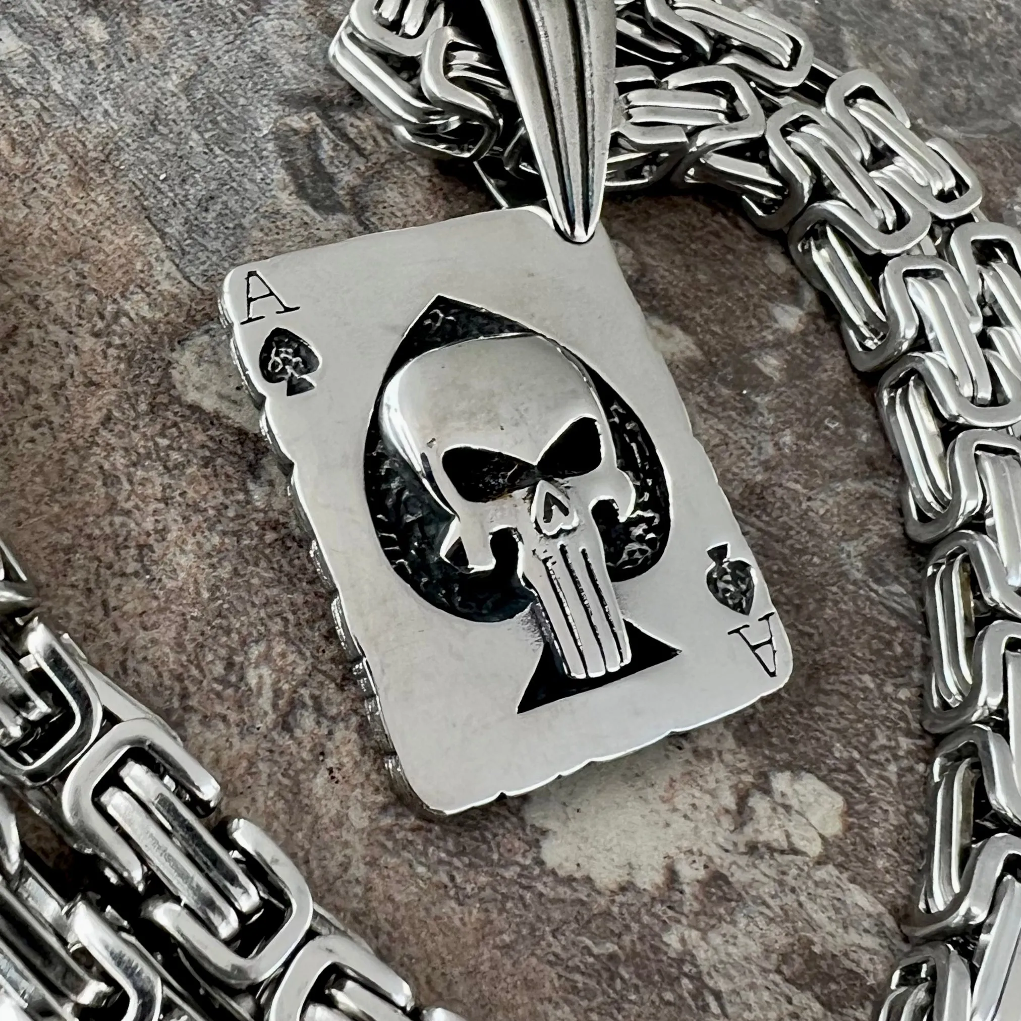 Ace of Spades Silver Pendant - Necklace (279)