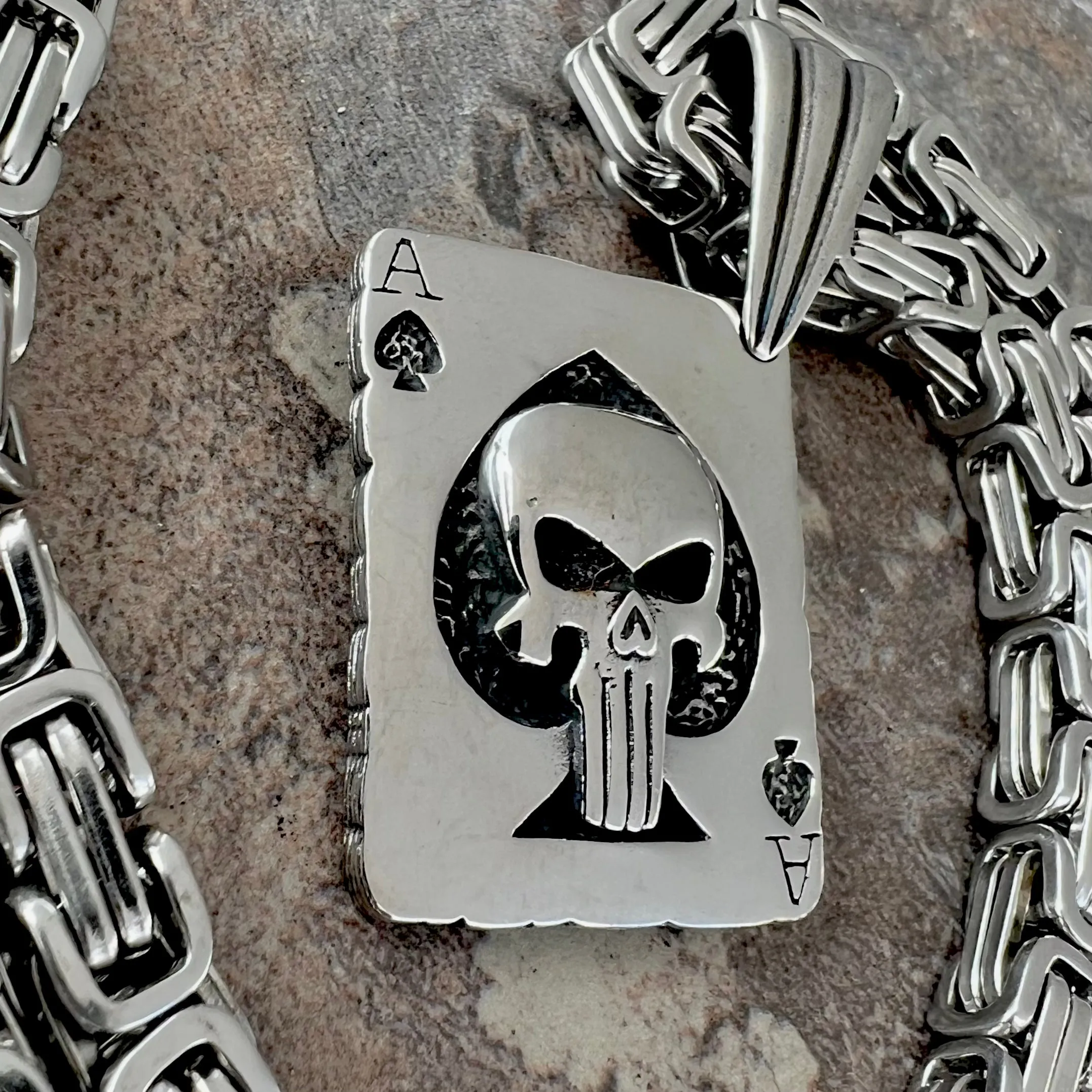 Ace of Spades Silver Pendant - Necklace (279)