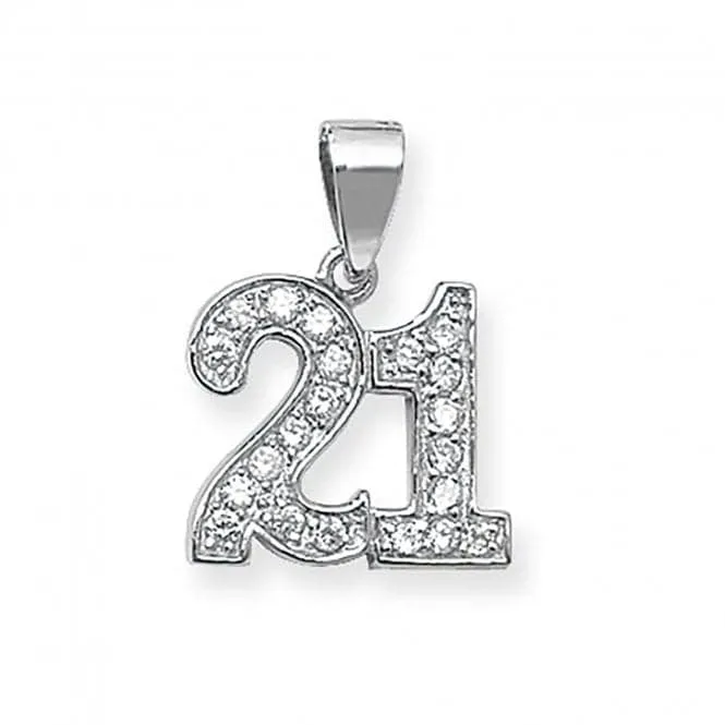 Acotis Silver 21st Birthday Celebration Pendant G6331