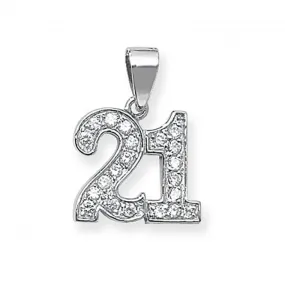 Acotis Silver 21st Birthday Celebration Pendant G6331