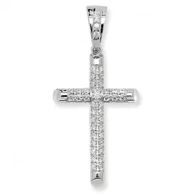 Acotis Silver Pendant Cross with Zirconia G6598