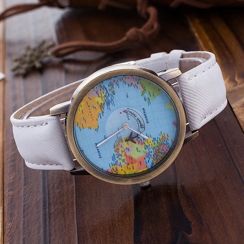 Airplane World Map Watch