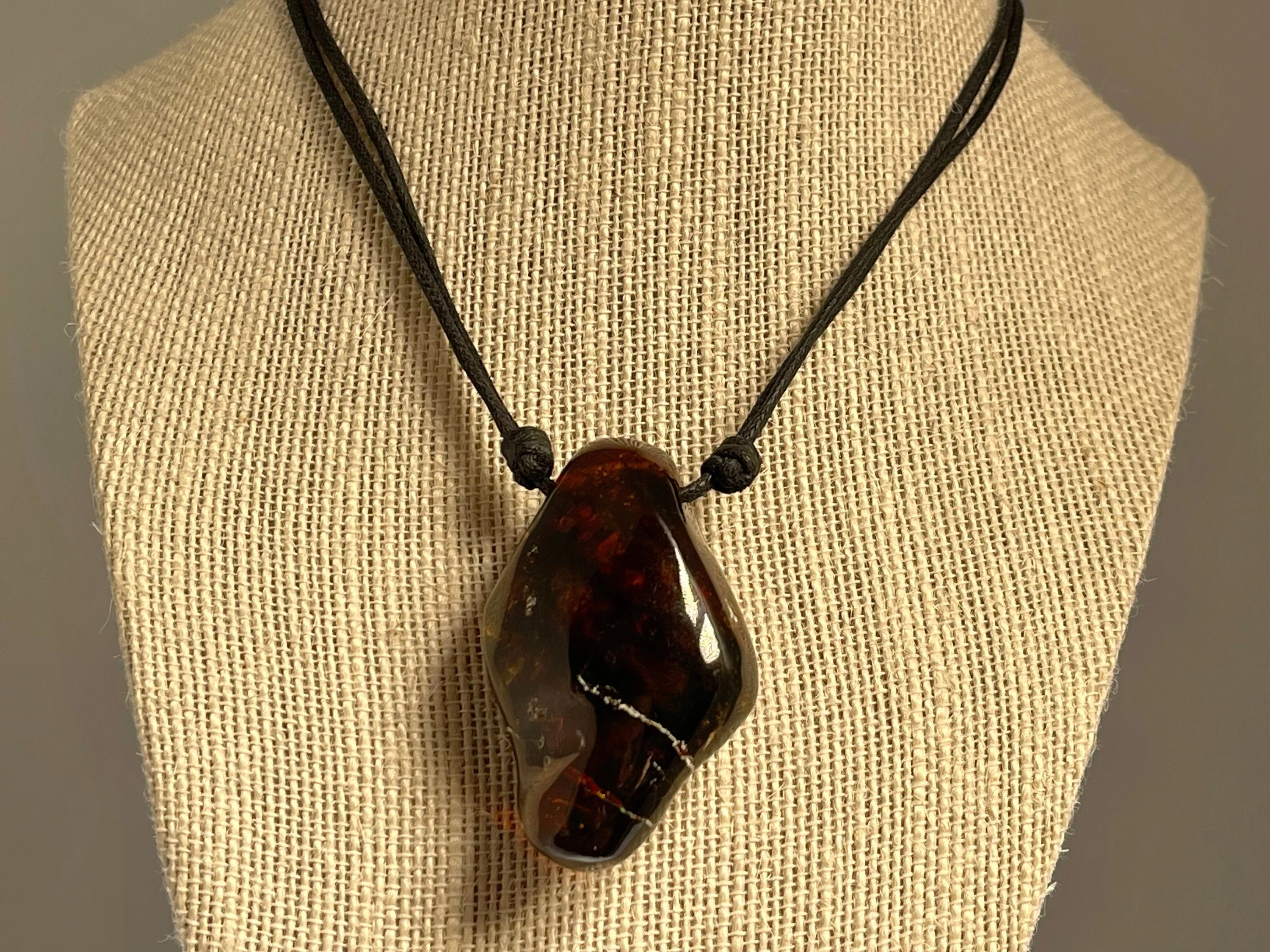 AMBER Crystal Necklace - Pendant Necklace, Handmade Jewelry, Healing Crystals and Stones, 48415