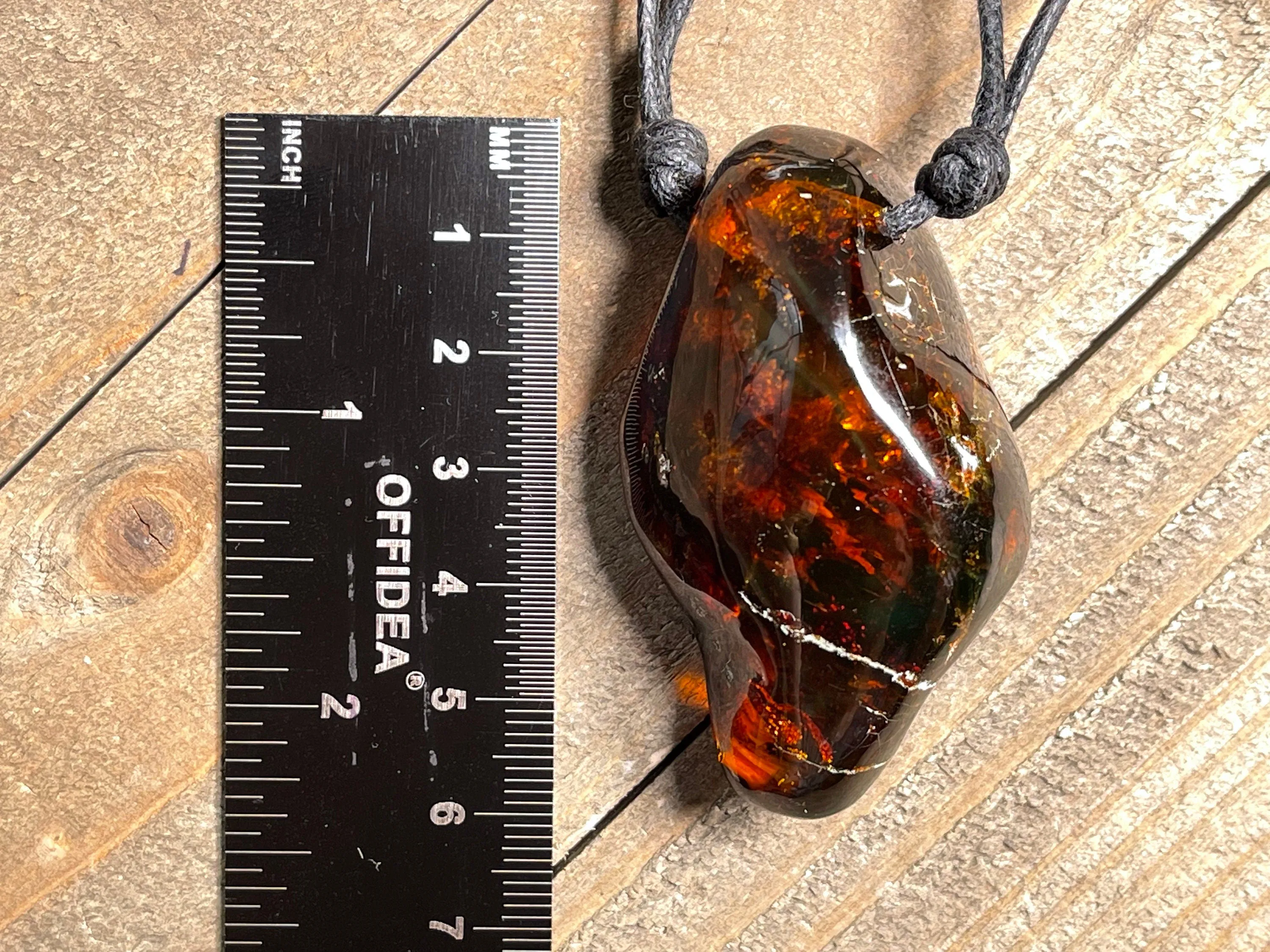 AMBER Crystal Necklace - Pendant Necklace, Handmade Jewelry, Healing Crystals and Stones, 48415