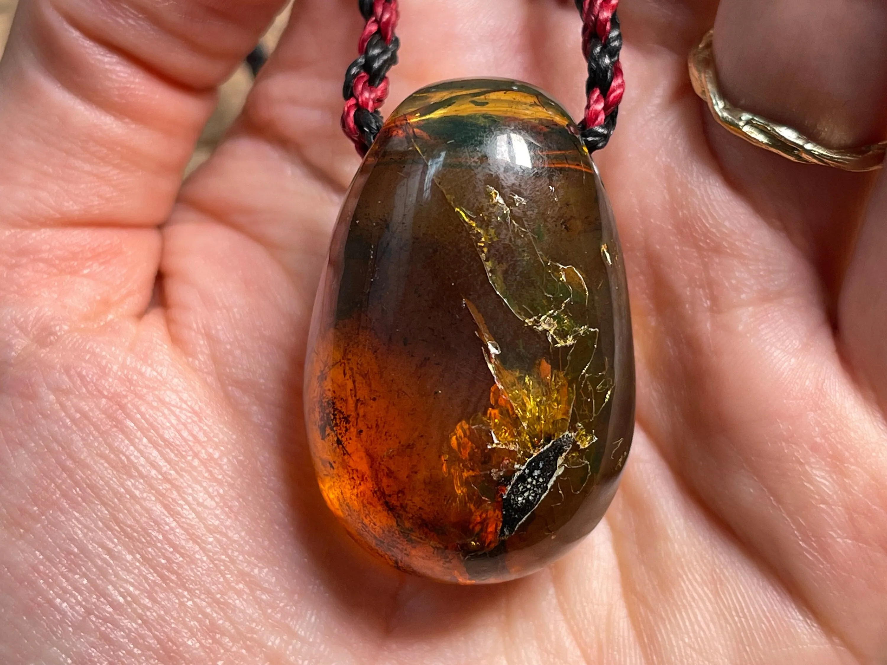 AMBER Crystal Necklace - Pendant Necklace, Handmade Jewelry, Healing Crystals and Stones, 48537