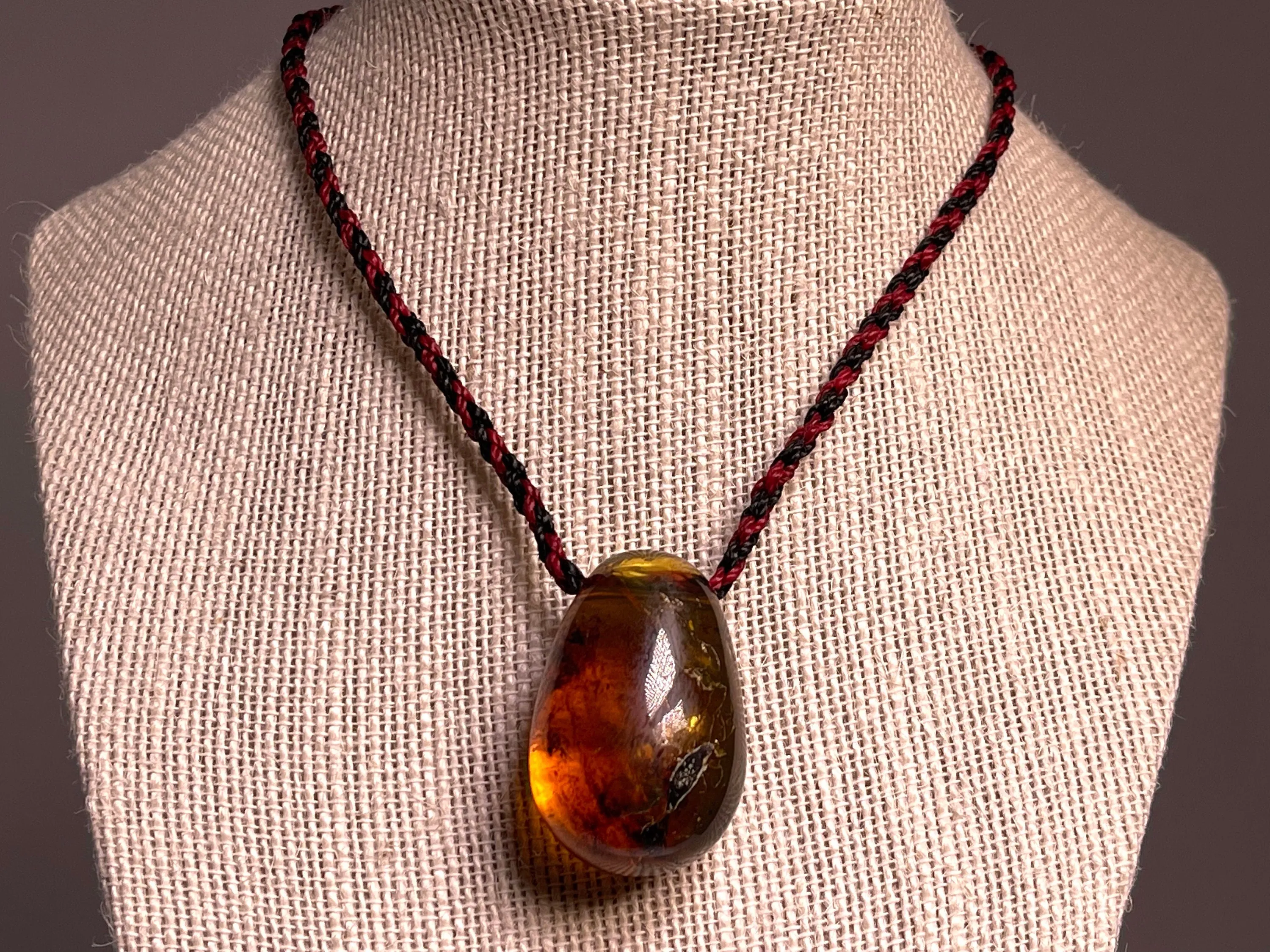 AMBER Crystal Necklace - Pendant Necklace, Handmade Jewelry, Healing Crystals and Stones, 48537