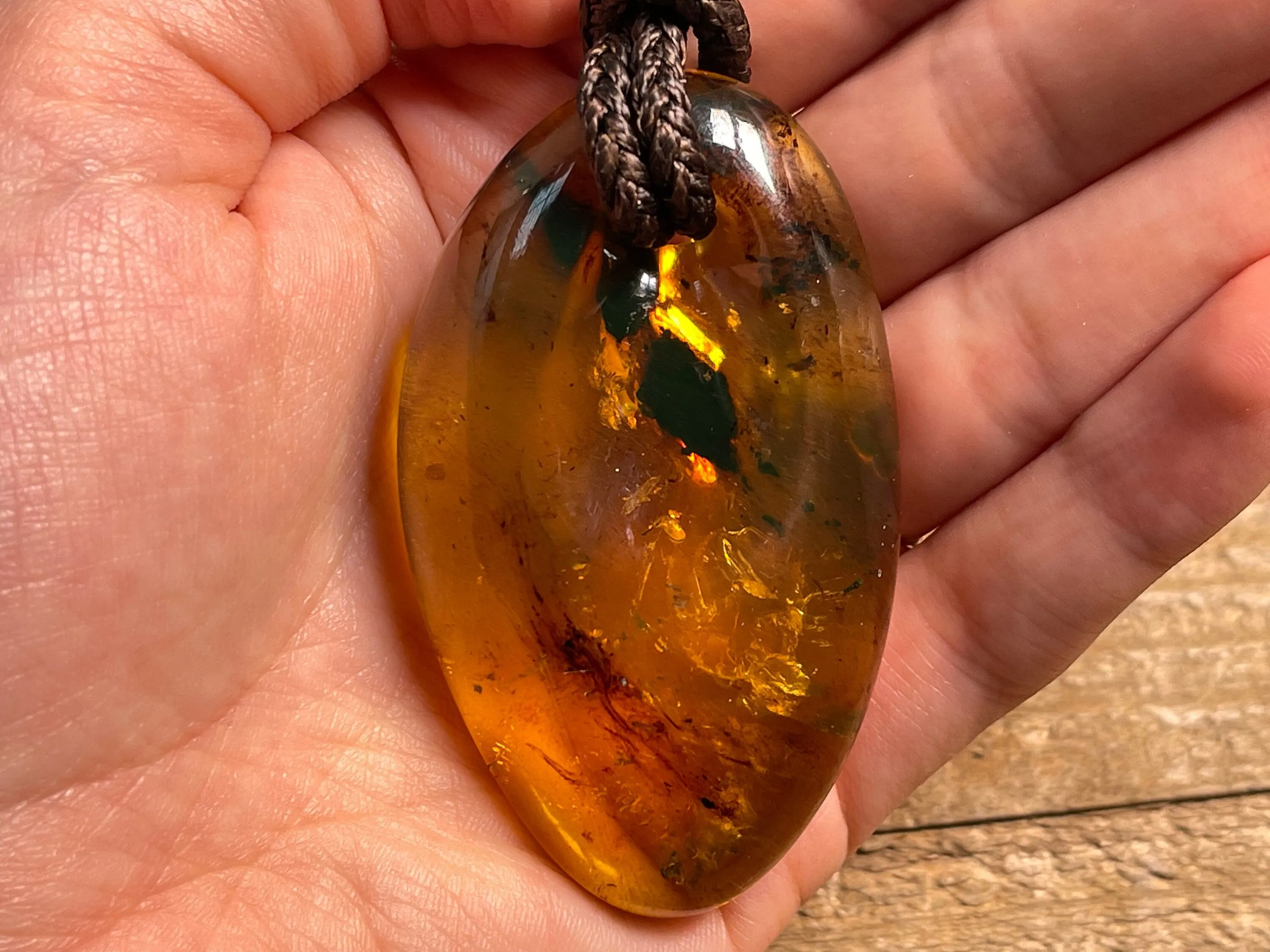 AMBER Crystal Necklace - Pendant Necklace, Handmade Jewelry, Healing Crystals and Stones, 48542