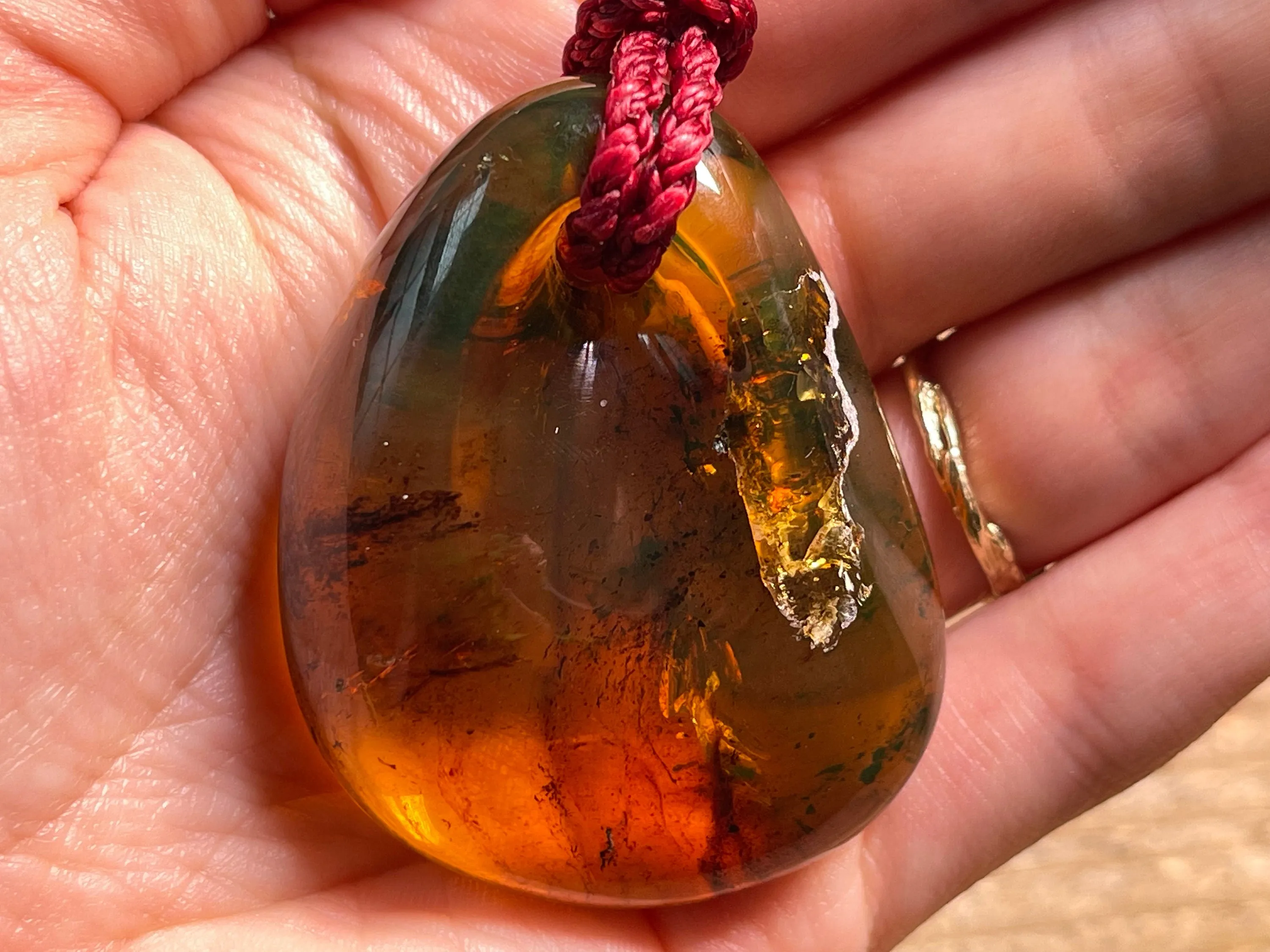 AMBER Crystal Necklace - Pendant Necklace, Handmade Jewelry, Healing Crystals and Stones, 48550