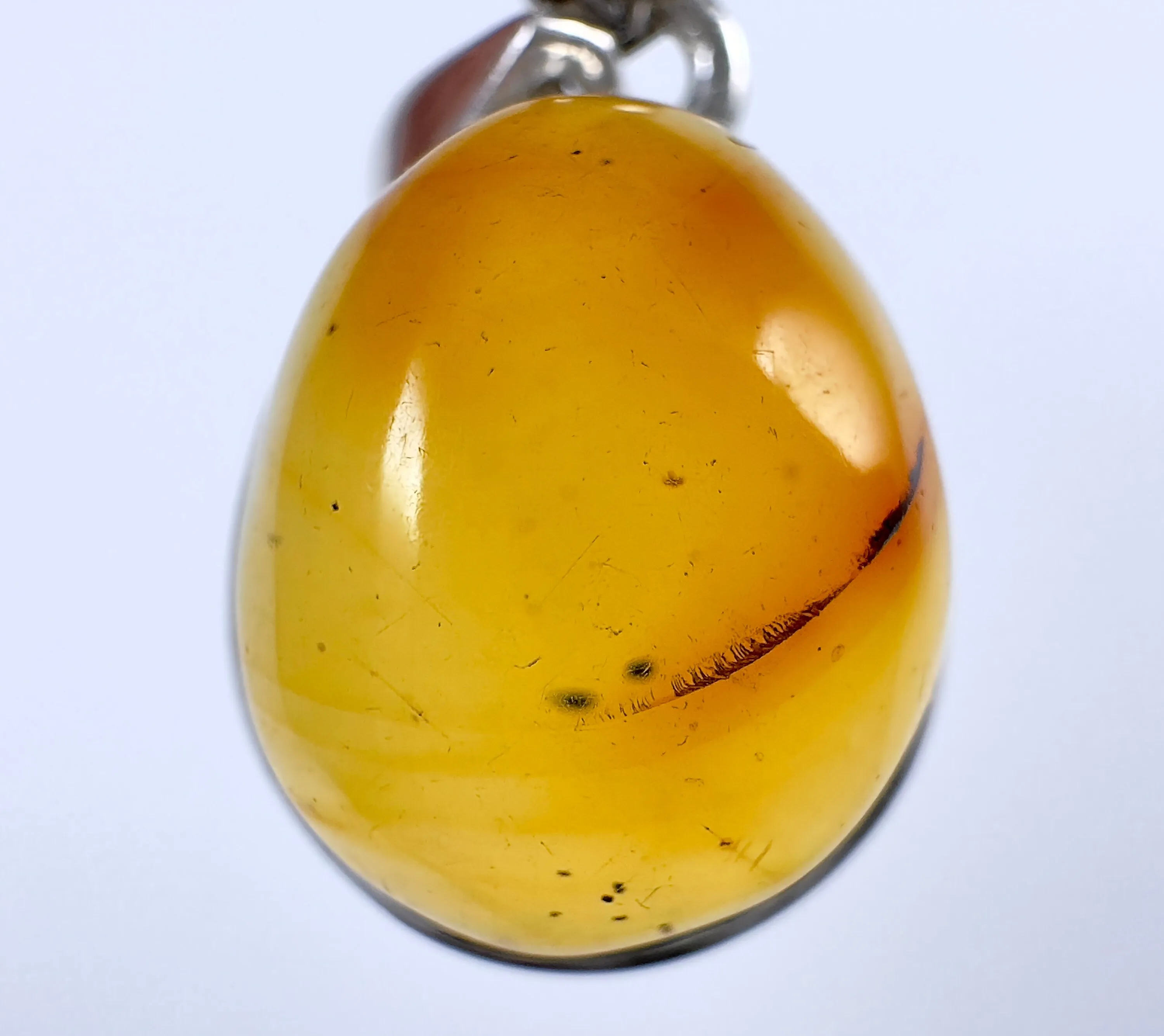 AMBER Crystal Pendant - Sterling Silver - Pendant Necklace, Fine Jewelry, Healing Crystals and Stones 53441