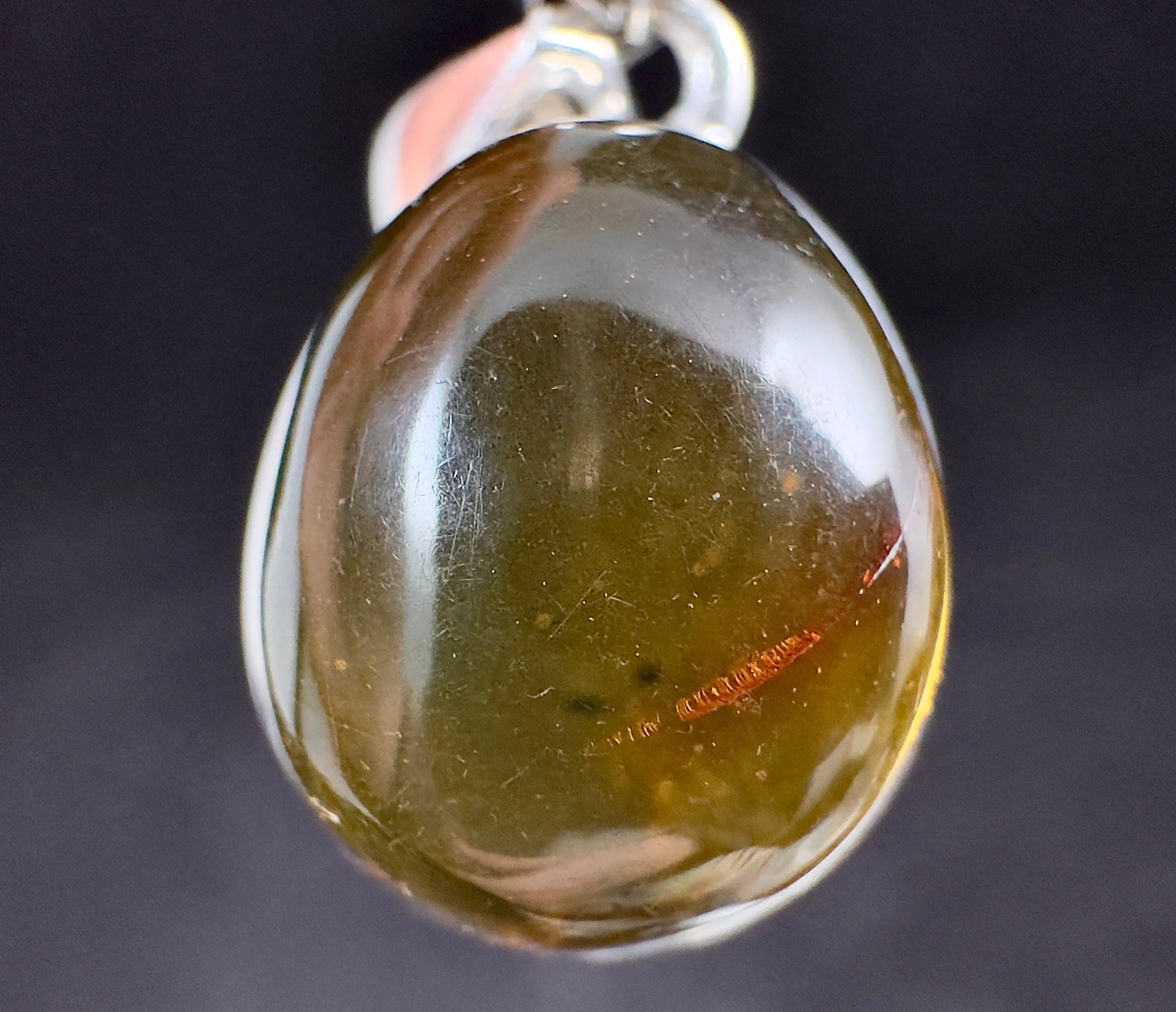 AMBER Crystal Pendant - Sterling Silver - Pendant Necklace, Fine Jewelry, Healing Crystals and Stones 53441