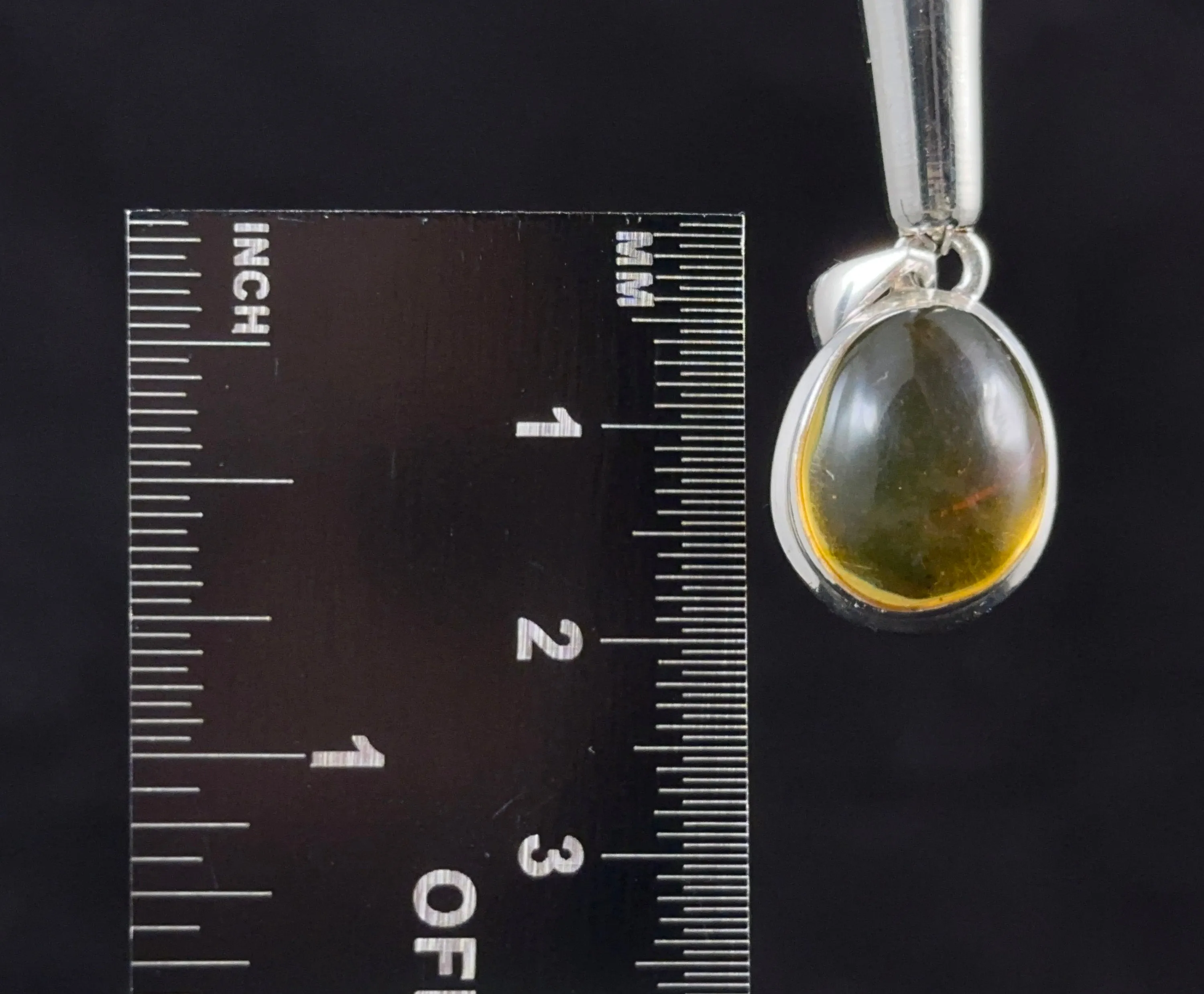 AMBER Crystal Pendant - Sterling Silver - Pendant Necklace, Fine Jewelry, Healing Crystals and Stones 53441