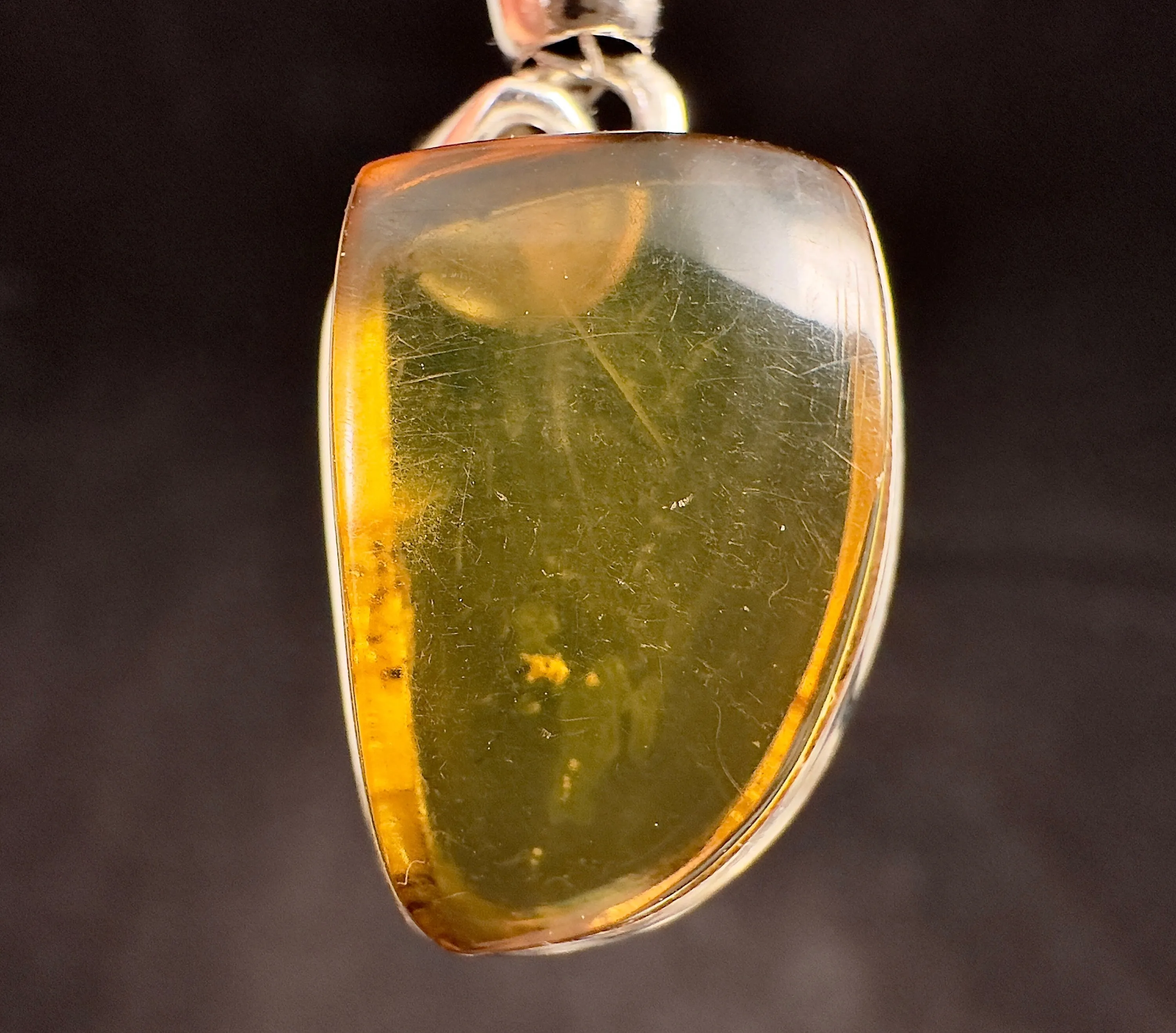 AMBER Crystal Pendant - Sterling Silver - Pendant Necklace, Fine Jewelry, Healing Crystals and Stones, 53451