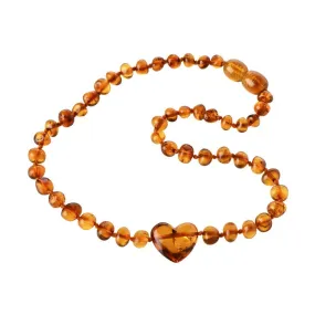 Amber Heart Teething Necklace