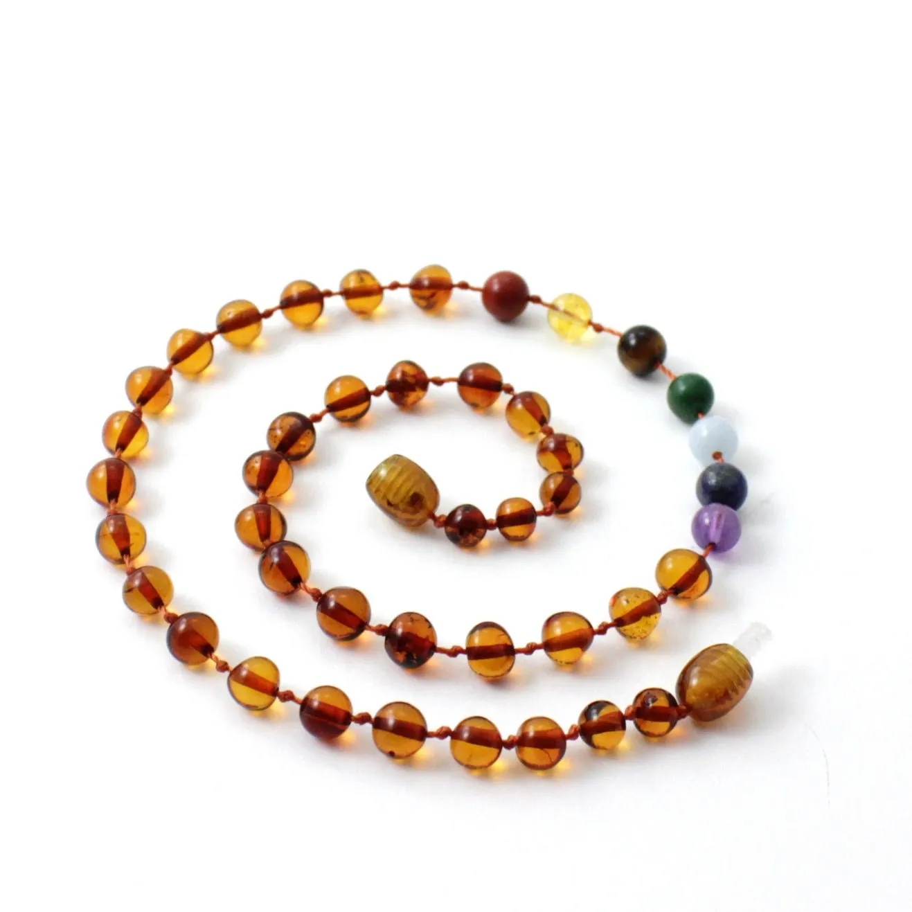 Amber Necklace Cognac Chakra | Baby 32cm