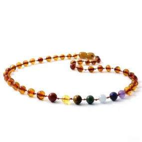 Amber Necklace Cognac Chakra | Baby 32cm