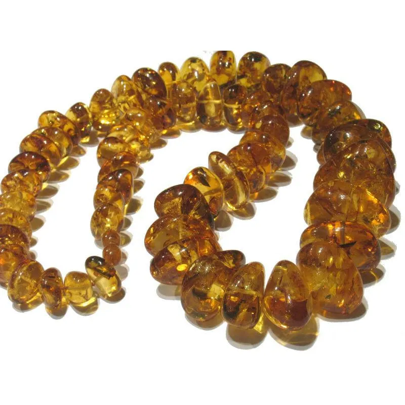 Amber Nugget Fine Clear XL Strand/Necklace