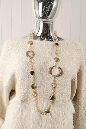 Anthea Long Strand Necklace Amber