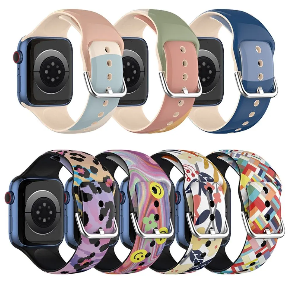 Apple Watch (41mm) multi-color silicone watch strap - Flower