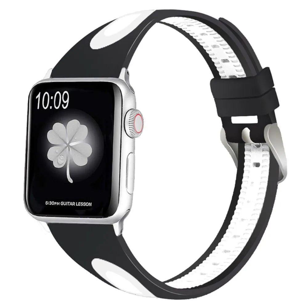 Apple Watch (41mm) sports bi-color silicone watch strap - Black / White