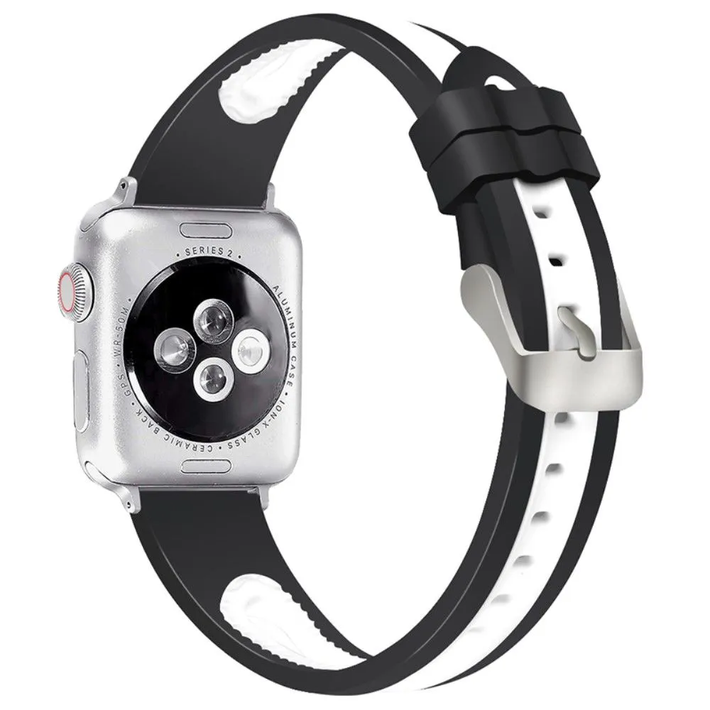 Apple Watch (41mm) sports bi-color silicone watch strap - Black / White