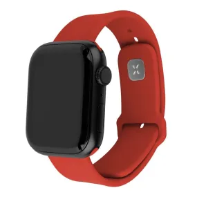 Apple Watch (42 / 44 / 45 / SE / 49mm) Fixed Wide Sporty Silikone Rem Sæt - Rød