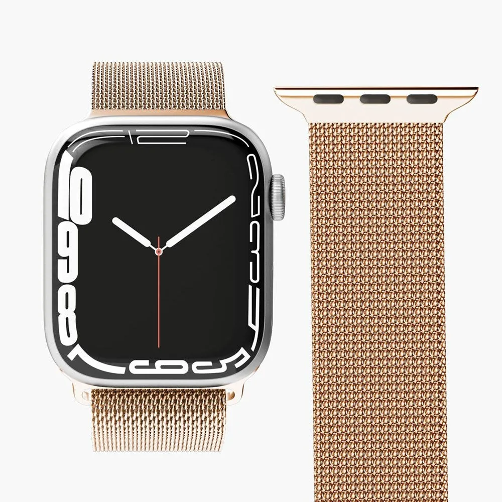 Apple Watch (42/44/SE/45/46/49mm) Vonmählen Milanese Loop Rustfri Stål Rem - Rose Gold