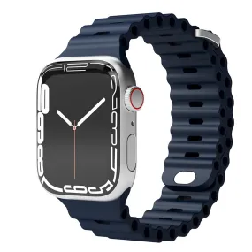 Apple Watch (42/44/SE/45/46/49mm) Vonmählen Wave Band Silikone Rem - Blå