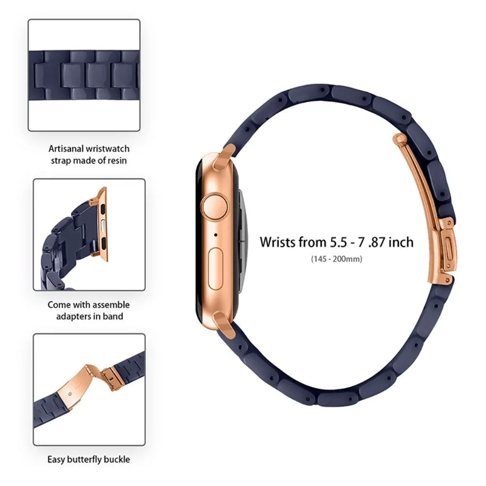 Apple Watch (45mm) 3 bead resin watch strap - Midnight Blue