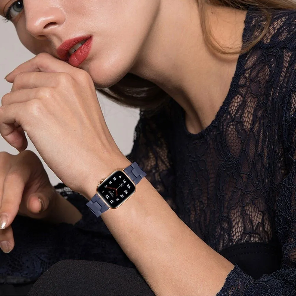 Apple Watch (45mm) 3 bead resin watch strap - Midnight Blue