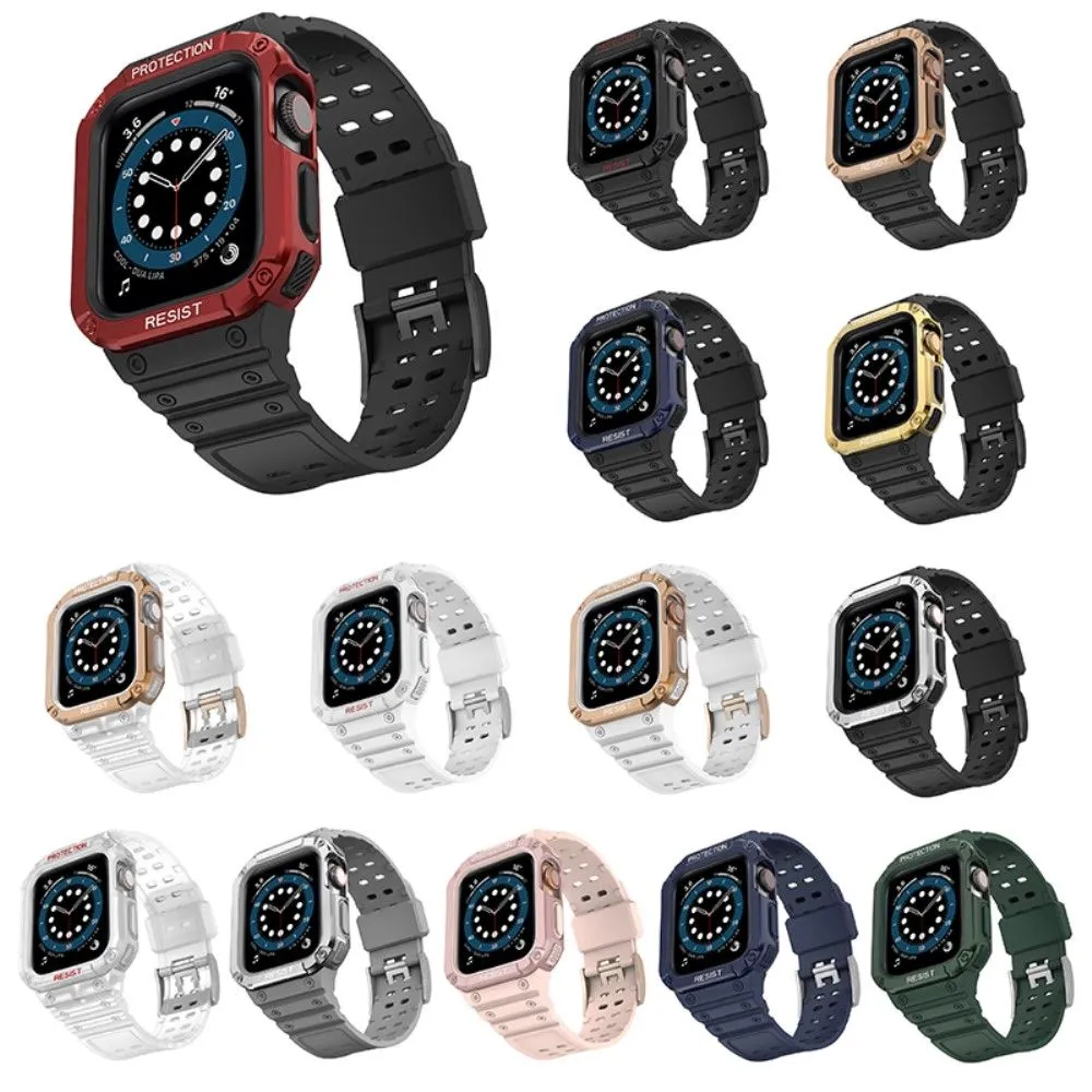 Apple Watch (45mm) contrast color TPU watch strap - Grey / Silver