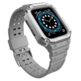 Apple Watch (45mm) contrast color TPU watch strap - Grey / Silver