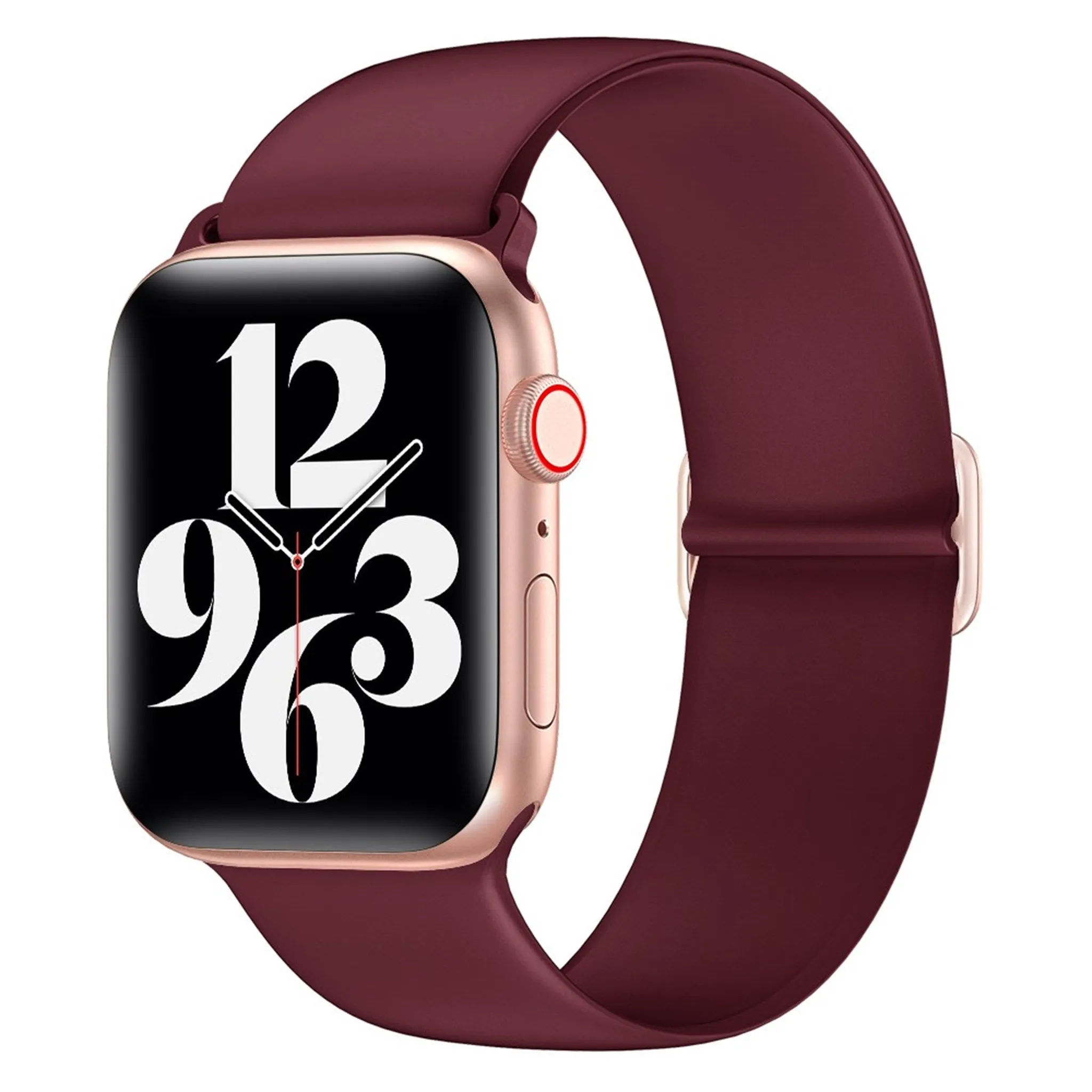 Apple Watch (45mm) elegant silicone watch strap - Wine Red