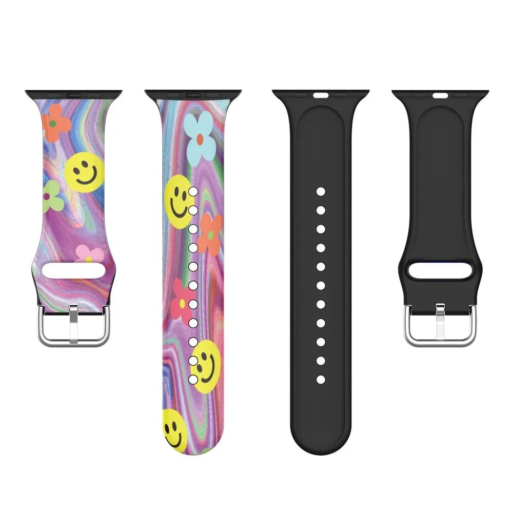 Apple Watch (45mm) IML colorful pattern silicone watch strap - Smile