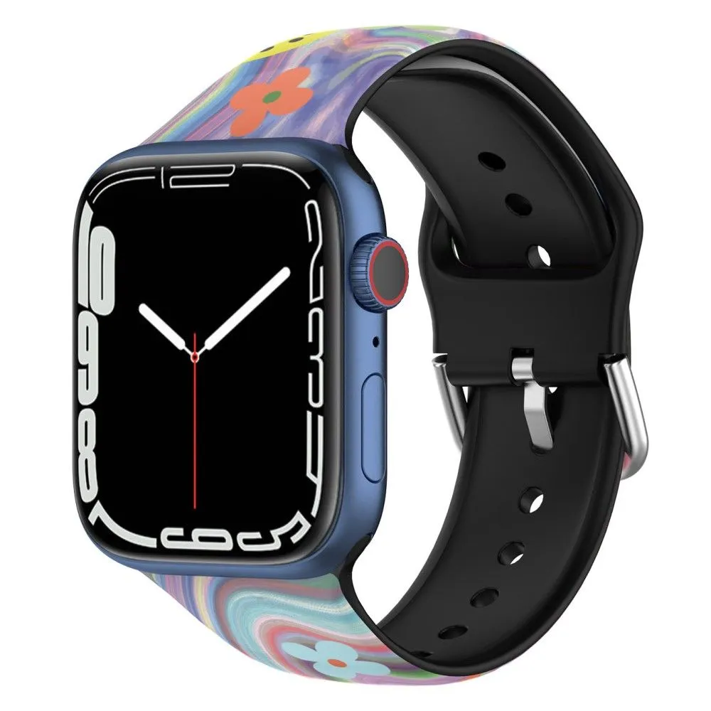 Apple Watch (45mm) IML colorful pattern silicone watch strap - Smile