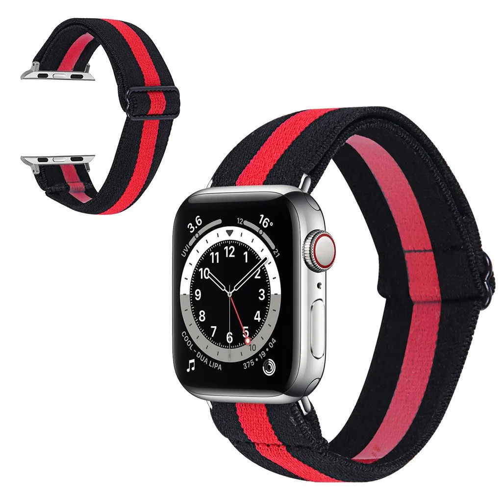 Apple Watch Series 6 / 5 40mm nylon pattern watch band - Red Line in Black