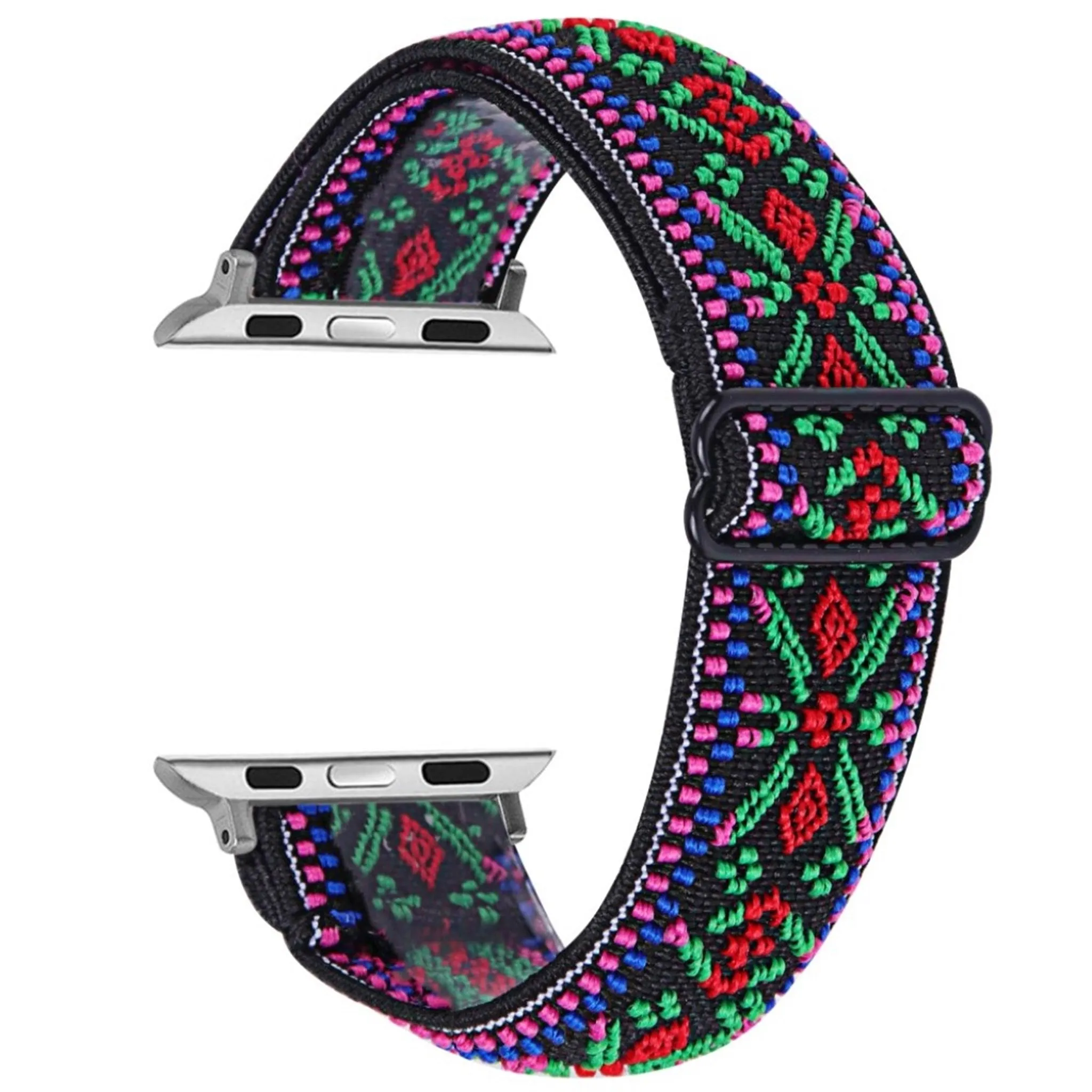 Apple Watch Series 6 / 5 40mm nylon pattern watch band - Tri-color Tribal Flower Pattern